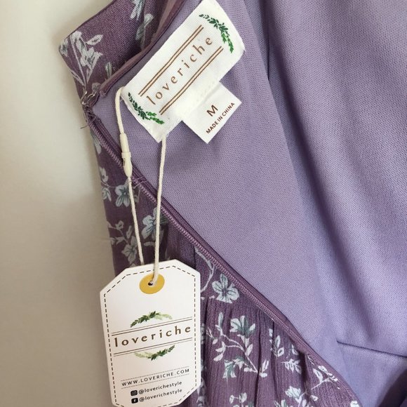 LOVERICHE Purple Floral Print Ruffle Mini Dress - Picture 6 of 9